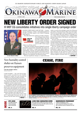 NEW LIBERTY ORDER SIGNED III MEF CG Consolidates Initiatives Into Single Liberty Campaign Order