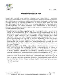 Interpretations of Fractions