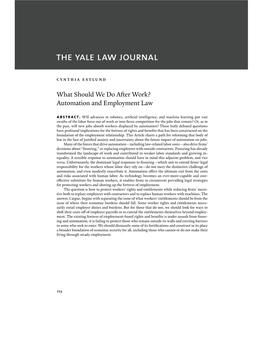Automation and Employment Law Abstract