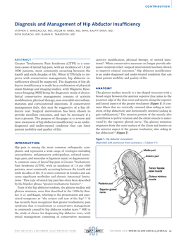 Diagnosis and Management of Hip Abductor Insufficiency