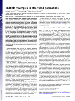 Multiple Strategies in Structured Populations