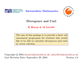 Divergence and Curl