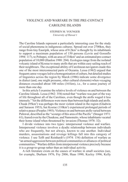 Violence and Warfare in the Pre-Contact Caroline Islands