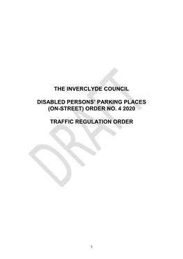 The Inverclyde Council Disabled Persons' Parking Places (On-Street)