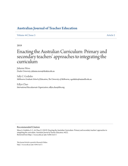 Enacting the Australian Curriculum