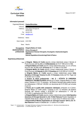 Curriculum Vitae Europass