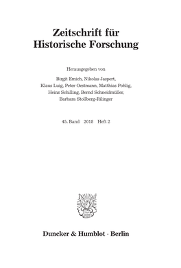 Zeitschrift Für Historische Forschung