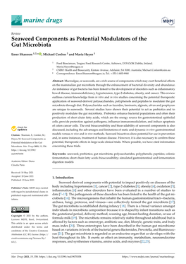 Seaweed Components As Potential Modulators of the Gut Microbiota