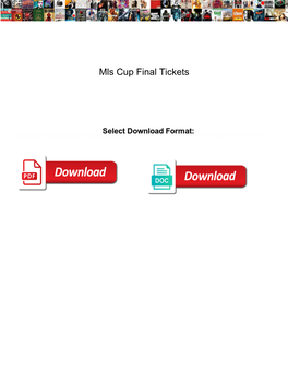 Mls Cup Final Tickets