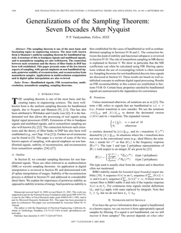 Generalizations of the Sampling Theorem: Seven Decades After Nyquist P