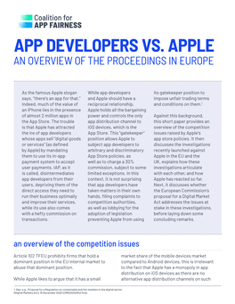 App Developers Vs. Apple an Overview of the Proceedings in Europe