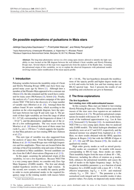 On Possible Explanations of Pulsations in Maia Stars