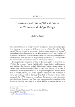 Transnationalization/Glocalization in Women and Shōjo Manga