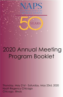 2020 Annual Meeting Program Booklet