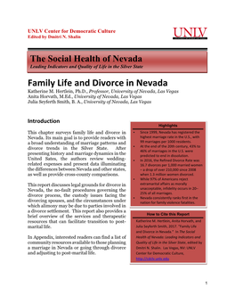 Family Life and Divorce in Nevada Katherine M