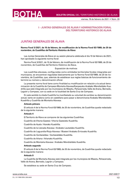 Juntas Generales De Álava Y Administración Foral Del Territorio Histórico De Álava