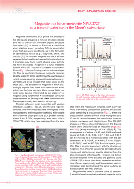 Moganite in a Lunar Meteorite NWA 2727 As a Trace of Water Ice in the Moon's Subsurface