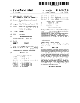 (12) United States Patent (10) Patent No.: US 8.436,077 B2 El-Shoubary (45) Date of Patent: May 7, 2013