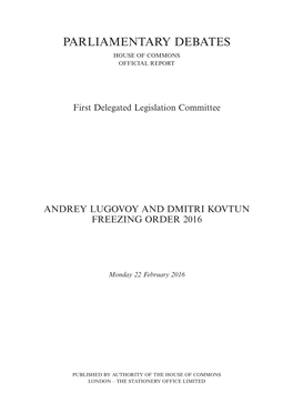 Parliamentary Debates House of Commons Official Report