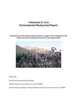 Valemount & Area Environmental Background