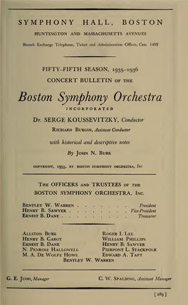 Boston Symphony Orchestra Concert Programs, Season 55,1935-1936, Subscription Series