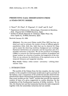 Predicting Gaia Observations from a Star-Count Model