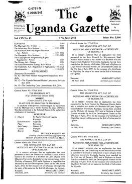 Uganda Gazettepublished