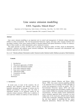 Line Source Emission Modelling S.M.S