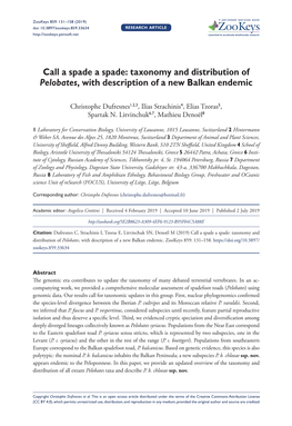 Taxonomy and Distribution of Pelobates, with Description of a New Balkan Endemic