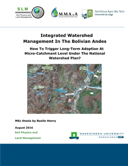 Integrated Watershed Management in the Bolivian Andes
