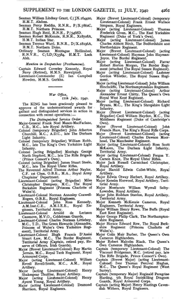 SUPPLEMENT to the LONDON GAZETTE, 11 JULY, 1940 4261 Seaman William Lindsay Grant, C/JX