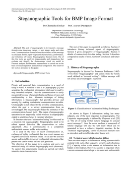 Steganographic Tools for BMP Image Format