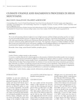 Climate Change and Hazardous Processes in High Mountains