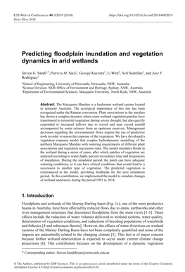 Predicting Floodplain Inundation and Vegetation Dynamics in Arid Wetlands