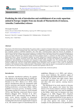 Predicting the Risk of Introduction and Establishment of an Exotic