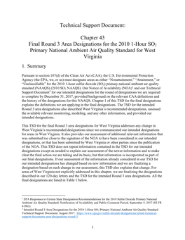 Chapter 43 West Virginia January 12, January 2017 Only Mountaineer DEP 2017 Submittal Power Plant Explicitly Modeled