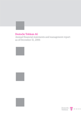 Financial Statement and Management Report DTAG Dec. 31, 2006