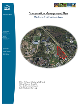 Conservation Management Plan Madison Restoration Area