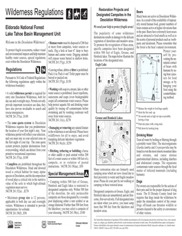 Desolation Wilderness Regulations
