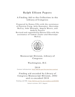 Ralph Ellison Papers