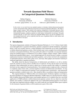 Towards Quantum Field Theory in Categorical Quantum Mechanics