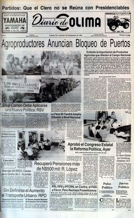 Agroproductores Anuncian Bloqueo De Puertos