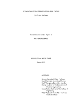 Optimization of an Sdr Based Aerial Base Station