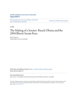 Barack Obama and the 2004 Illinois Senate Race John S