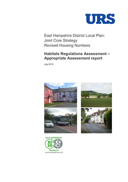 Joint Core Strategy Revised Housing Numbers Habitats Regulations Assessment
