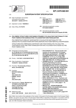 Polymeric Structures Containing Strained