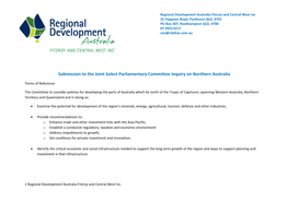 Submission to the Joint Select Parliamentary Committee Inquiry on Northern Australia