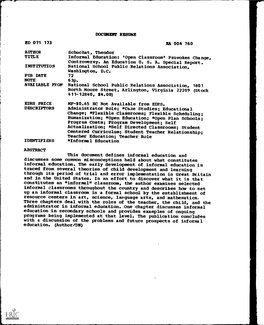 000:KENT RESUME ED 071 173 AUTHOR Schuchat, Theodor TITLE