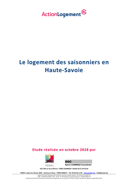 Le Logement Des Saisonniers En Haute-Savoie