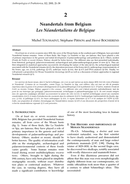 Neandertals from Belgium Les Ndandertaliens De Belgique